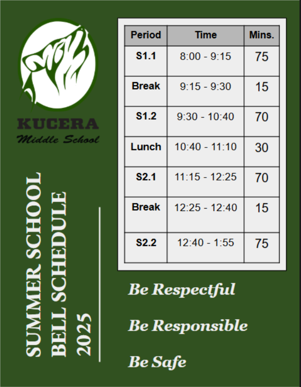  Summer Bell Schedule